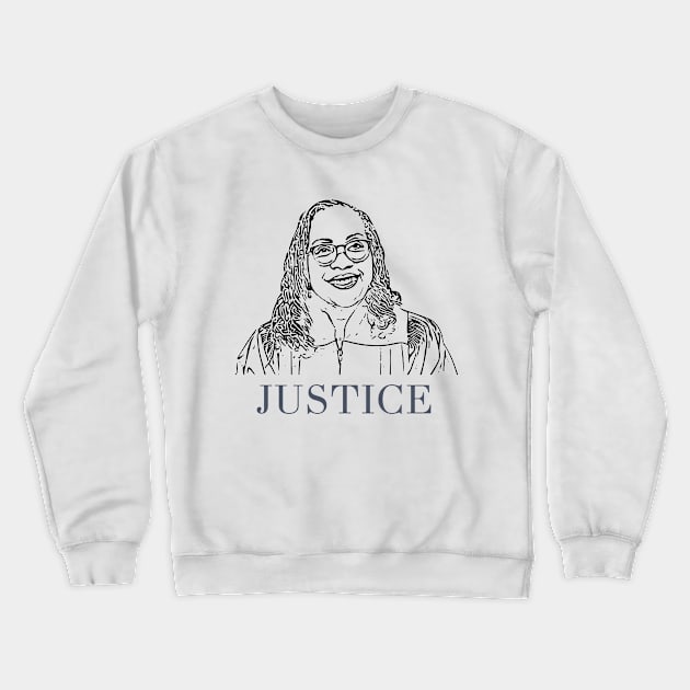 Justice With Graphic Image of Justice Ketanji Brown Jackson Crewneck Sweatshirt by OFT Designs